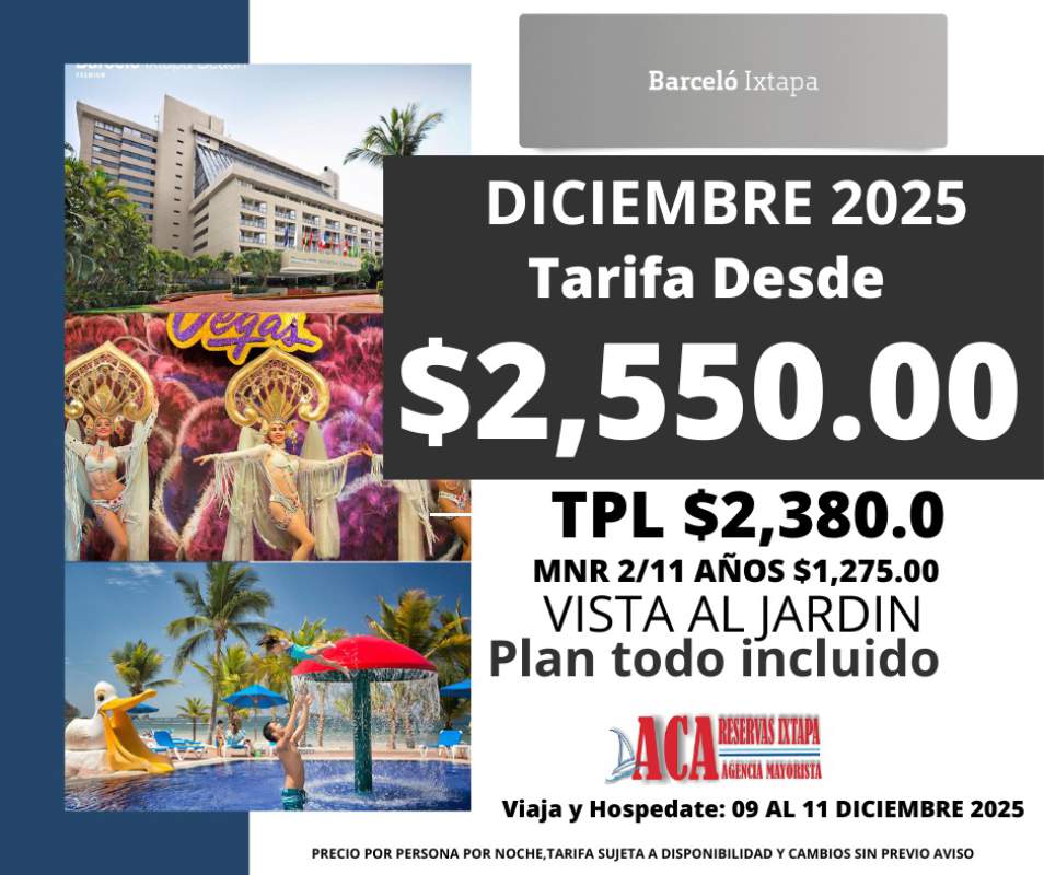 Agencia de viajes paquetes Ixtapa Zihuatanejo paquetes todo incluido hotel barcelo Ixtapa y hospedaje con niños gratis para disfrutar de unas vacaciones de temporada baja y vacaciones de verano 2025 en el hotel barcelo Ixtapa 2024 paquetes temporada baja y vacaciones de verano en Ixtapa Zihuatanejo. Todo incluido hotel azul en Ixtapa vacaciones de temporada baja y vacaciones de verano 2025. Promociones Ixtapa Zihuatanejo 2024 todo incluido. Reservas y promociones con agencia de viajes paquetes Ixtapa Zihuatanejo para hotel barcelo Ixtapa. Zihuatanejo desde Morelia. Paquetes todo incluido Ixtapa Zihuatanejo en autobús. Descuentos agencia de viajes paquetes todo incluido Ixtapa Zihuatanejo comentarios de los hoteles en Ixtapa Zihuatanejo. Ofertas paquetes hotel barcelo Ixtapa Zihuatanejo todo incluido temporada vacaciones temporada vacaciones temporada baja domingo a jueves 2025 en Ixtapa Zihuatanejo 2025. hotel barcelo Ixtapa temporada vacaciones temporada vacaciones temporada baja y vacaciones de verano 2025. Tarifas especiales hotel barcelo todo incluido temporada vacaciones temporada baja 2025.ofertas paquetes en hoteles sobre la playa en Ixtapa Zihuatanejo. Agencias de viajes que vende paquetes todo incluido en Ixtapa Zihuatanejo. Actividades para realizar en el destino de Ixtapa Zihuatanejo. Ofertas de paquetes de los hoteles en Ixtapa Zihuatanejo año 2025.playas para visitar en el destino de Ixtapa Zihuatanejo. Restaurantes recomendados en el destino de Ixtapa Zihuatanejo, promociones vacaciones temporada de vacaciones temporada baja 2025 agencia de viajes paquetes IXTAPA Zihuatanejo temporada vacaciones temporada baja y vacaciones de verano 2025, comentarios hoteles de Ixtapa Zihuatanejo, quejas del servicio, niños gratis en Ixtapa Zihuatanejo, playas de Ixtapa Zihuatanejo.